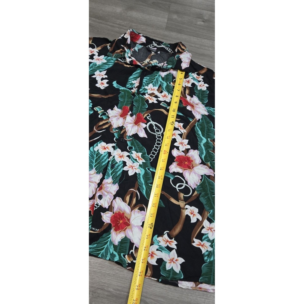 Coofandy Mens Short Sleeve Button Up Hawaiian Shirt Size 3XL Black - Picture 8 of 10